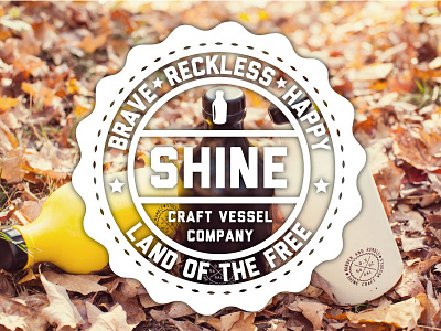 Shine Craft Vessel Co. badge beer emblem growlers identity packaging