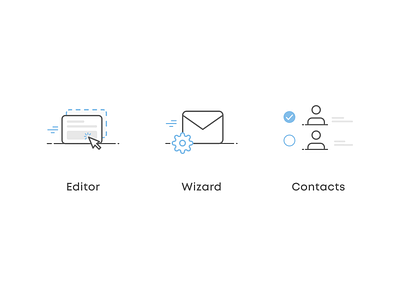 Newsletter icons contacts design editor figma icon illustration newsletter ui web wizard