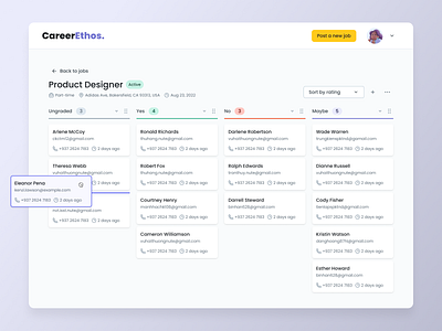 Kanban - HR recruitment web app