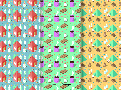 Isometric Winter Pattern Collection