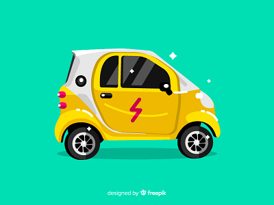 Electric Car battery car charge city eco ecology electric flat green illustration plug shine urban vector vehicle