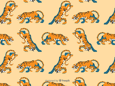 Tiger Pattern animal fauna feline jungle nature pattern seamless tiger wildlife