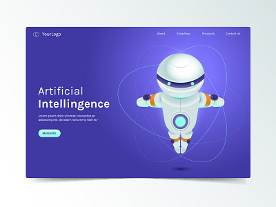 Artificial intellingence artificial business intellingence landing marketing page template