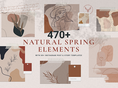 Natural Spring Graphics & Instagram Elements