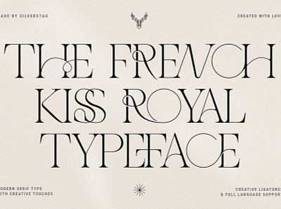 THE FRENCH KISS ROYAL TYPEFACE creative creative font creative market elegant font font design ligature font ligature font design serif font
