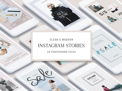 Clean And Modern Instagram Stories creative market instagram instagram pack instagram stories products social media social pack