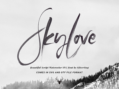 SkyLove SVG Watercolor Hand Drawn Script Font