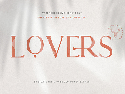 Lovers Watercolor SVG Serif Font & Extras