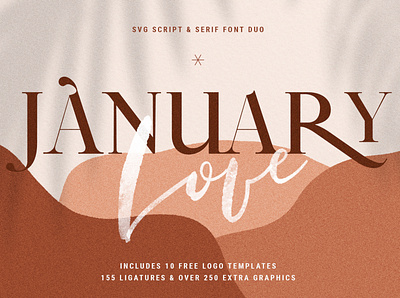 January Love Font Duo + Free Logos & More branding creative creative market elegant font family fonts logo logo design logo designs logodesign logotype products script script font script lettering serif font svg font ui ux vector