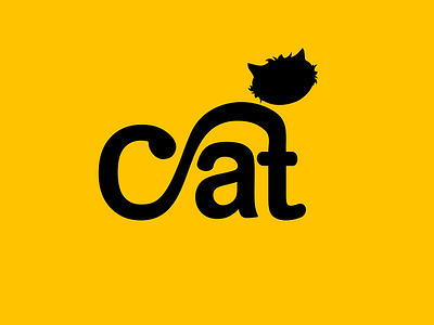 Cat logo black cat cute kitty logo minimalistic ragerabbit smart sweet