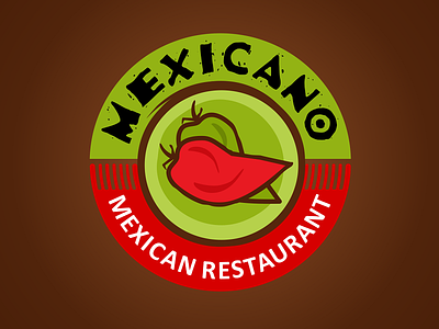 Mexican Restaurant badge chilli emblem grill hot mexican mexico pepper ragerabbit red restaurant taco