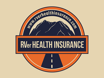 RVer Health Insurance badge camper emblem health insurance mountain ragerabbit retro rv vintage