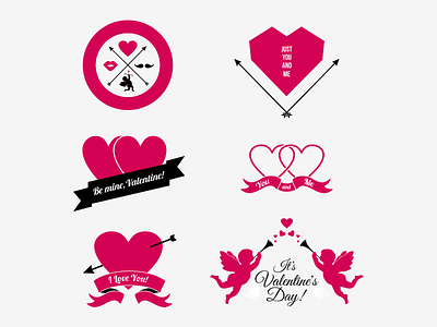 Valentine's Day Hipster Vector Icons