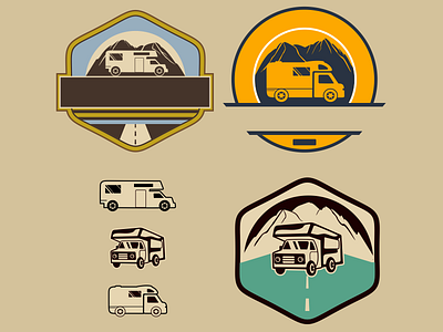 Three Vintage RV Camper Badges by Petya Hadjieva (Ivanova) on Dribbble