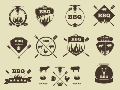 10 Barbeque Hipster Vector Emblems Vol.2