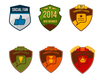 Web Icons badges emblems icons ragerabbit shield social web