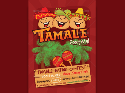 Tamale Festival Flyer Template character envato event festival flyer fun mexico poster print ragerabbit tamale template