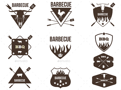 10 Barbecue Badges, Emblems, Logos and Stamps Vol.3 animals badges barbecue barbeque bbq emblems envato hipster logos ragerabbit stamps vector