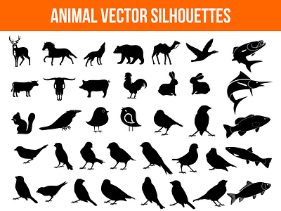 Animal Vector Silhouettes animals envato fauna graphicriver icons nature ragerabbit silhouettes vector