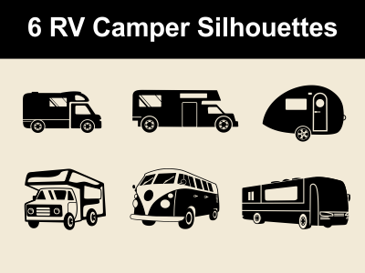 Rv Campers Vector Silhouettes