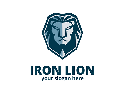 Iron Lion Logo Template animal blue corporate envato iron lion logo ragerabbit shield strong template vector