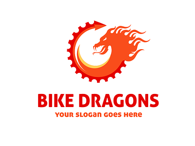 Bike Dragons Logo Template bike bisycles dragon flames gear logo ragerabbit speed sport template