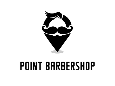 Point Barbershop Logo Template barbershop beard hipster logo template moustage pin point ragerabbit retro vintage