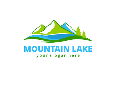 Mountain Lake Logo Template abstract forest green hotel lake logo template mountain lake nature ragerabbit water