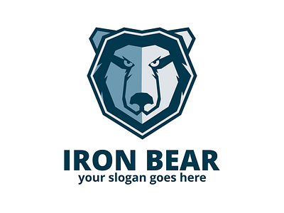 Bear Logo angry animal bear head bear logo fitness icon logo template ragerabbit sport vector