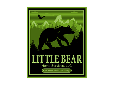 Little Bear Logo badge bear logo emblem forest hill howk little bear mountain ragerabbit security silhouette trees