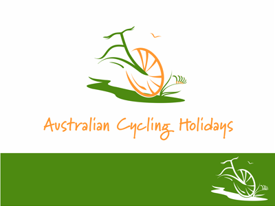 Australian Cycling Holidays abstract australian cycling green holidays logo orange