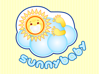 Sunny baby baby blue kid logo sun sunny yellow