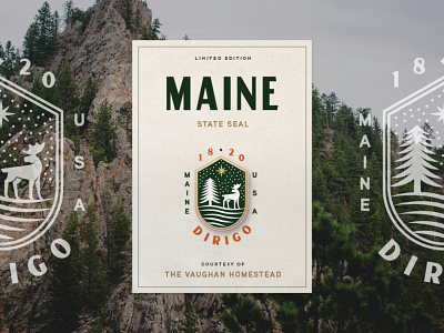 Maine State Seal badge brand design brand identity branding color design illustration logo seal stamp type typography