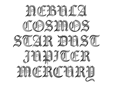 Nocturne Display blackletter cosmos font font design fontoftheday fotd jupiter mercury nebula nocturne specimen star dust type type design type designer type specimen typography