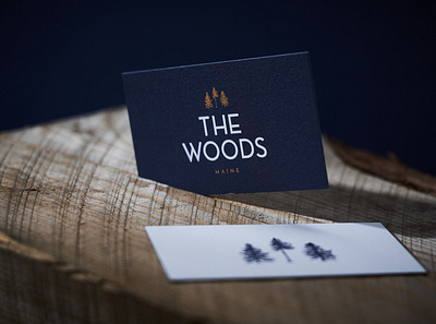 The Woods branding business cards identity identity design illustration luxe luxury outdoors outdoorsy the woods treehouse