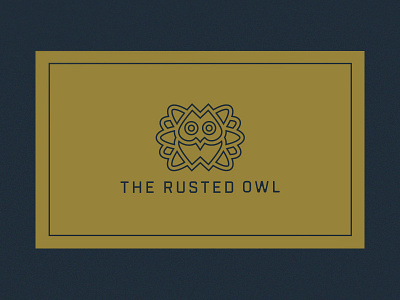 The Rusted Owl antique branding logo owl symmetry