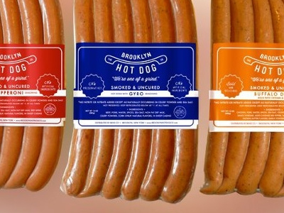 The Brooklyn Hot Dog Co. Labels brooklyn byc hot dog label package wieners