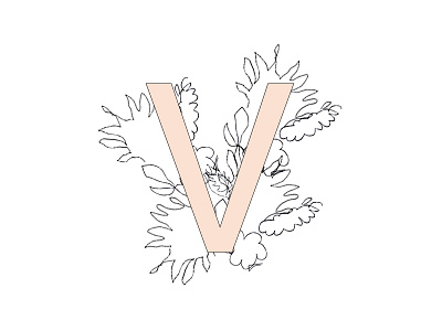 V / blind contoured graphic design illustration