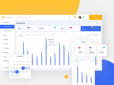 Dashboards of the restaurant order management system app clean dashboard design graph gsndesign pos restaurant ui user experience user interface ux web web app webdesign