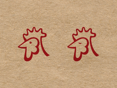 Day & night rooster avatar branding logo red restaurant rooster