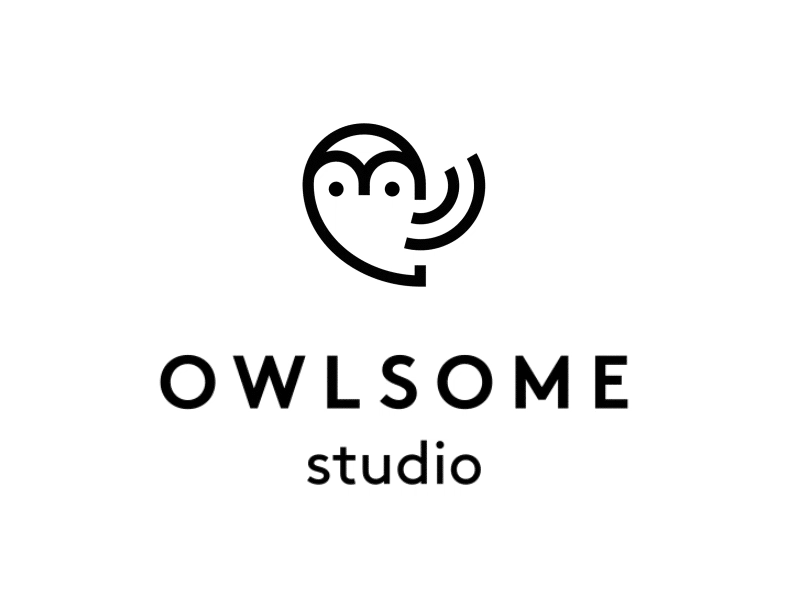 Owlsome studio logo animation 2d 2d animation animation design illustration logo loop motion motion design typography vector