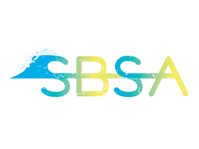 Santa Barbara Surfing Academy academy gradient logo logo design sbsa surfing waves