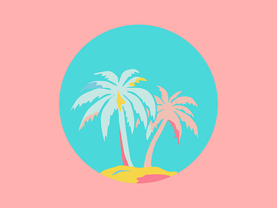 Palm Trees beach illustration palm trees retro vector