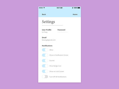Daily UI #007 - Settings app daily ui iphone mobile notifications settings ui user user profile ux
