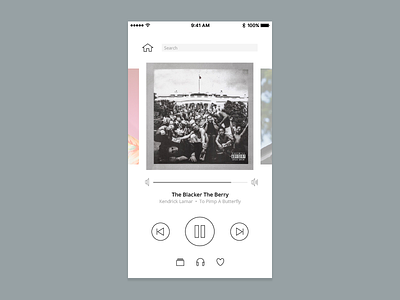 Daily UI #009 - Music Player app daily ui iphone kendrick lamar mobile music music player ui user user profile ux