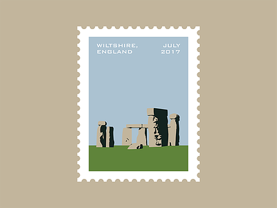 Stonehenge england flat illustration pastel stamp stonehenge vector