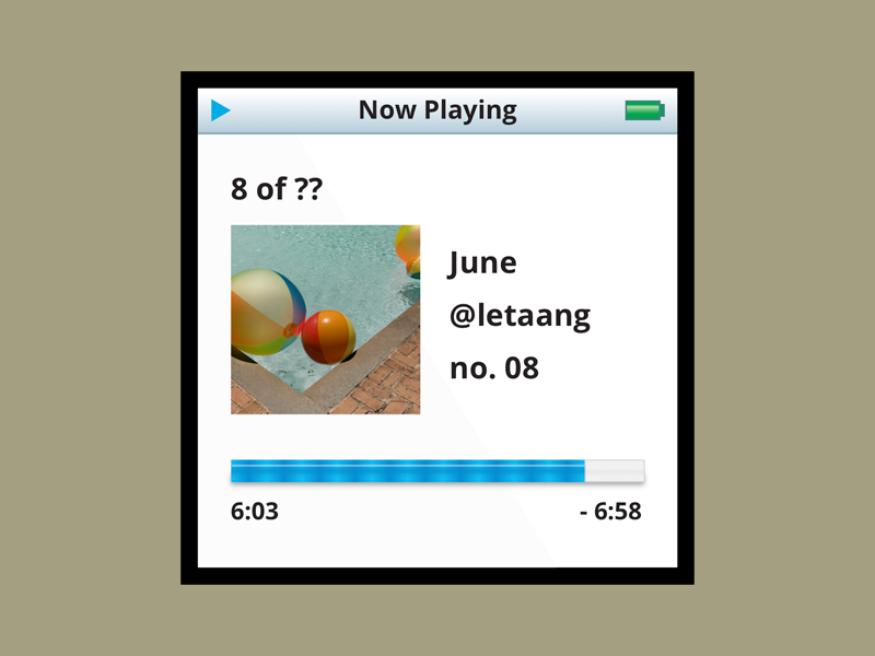 June's Nostalgia photography now playing spotify playlist ipod
