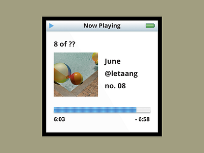 June's Nostalgia ipod now playing photography playlist spotify