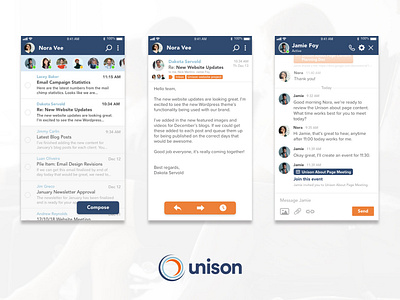 Unison Mobile App Design