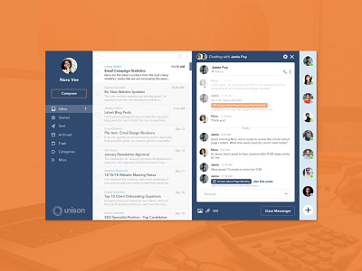 Unison Mail App - Desktop Messenger UI